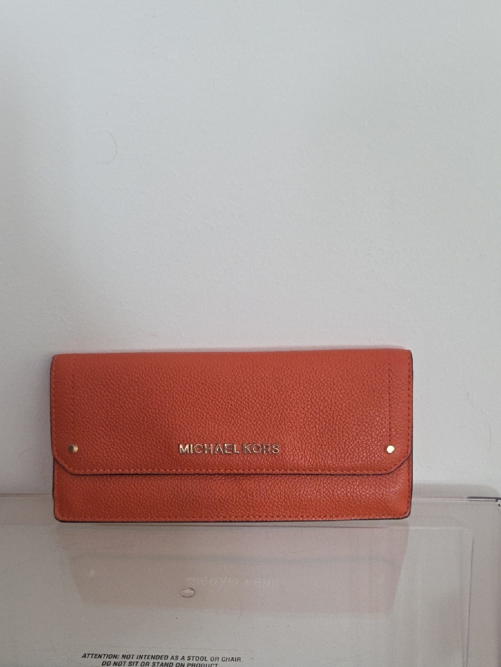 MK orange slim wallet